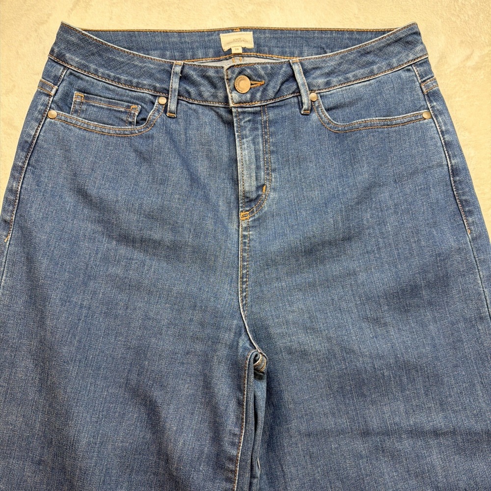 Ann Mashburn Wide Leg Jeans High‎ Rise Blue Denim USA Made Womens 28 - Picture 3 of 12